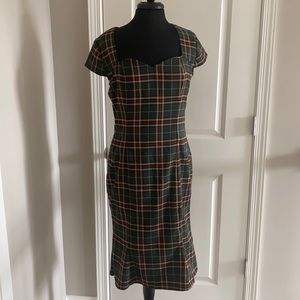 NWT Cute Green Plaid Dress Large